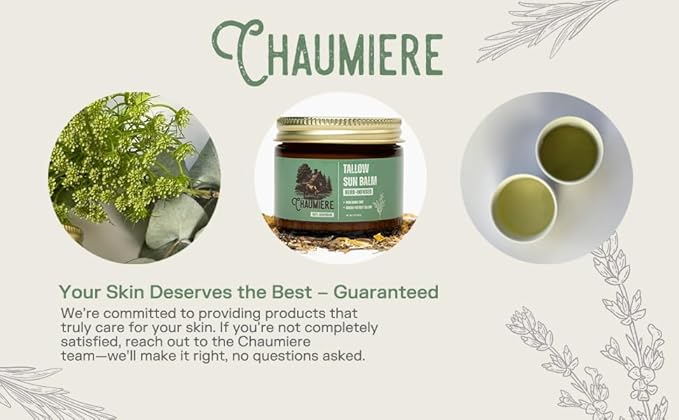 Tallow Sunscreen SPF 50 – Herb-Infused Balm with Non-Nano Zinc, Carrot Seed Oil & Grass-Fed Tallow – Natural Face & Body Moisturizer, Eye-Safe, Reef Safe, Organic Ingredients, Made in USA – 2.5oz