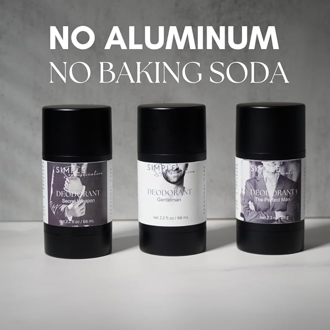 Natural deordorant for Men & Women - Aluminium free with Grassfed Beef Tallow, Magnesium Hydroxide & Aloe Vera | No baking soda | For sensitive skin- 2.3 oz / 65 g (The Perfect Man)