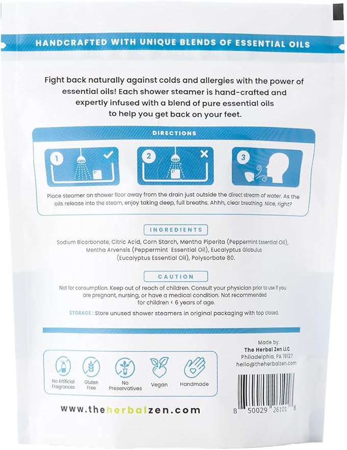 Cold Kicker Shower Steamers Aromatherapy, Eucalyptus Shower Steamer, Shower Bombs Made in The USA, Menthol Shower Steamer, Self Care Gifts, Mothers Day Gift, Shower Steamers for Women and Men