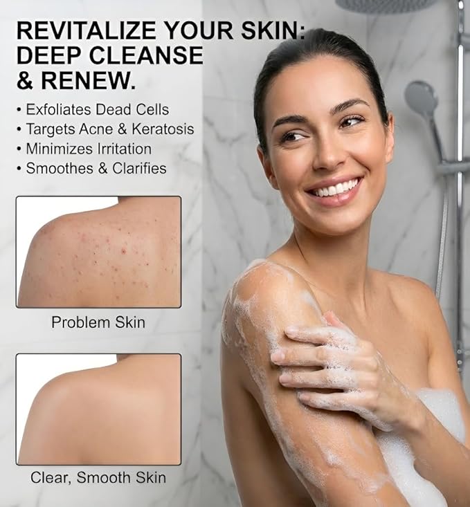 Silicone Body Scrubber, Exfoliating Loofah Alternative for Women Men, Soft Silicone Body Shower, 2 in 1 Bath and Shampoo Brush for Sensitive Skin, Back,Showering,Brush Exfoliator (Blue)