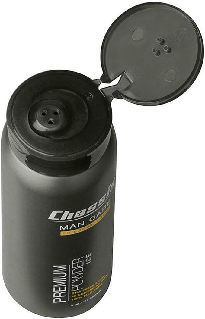 Chassis Ice Premium Body Powder for Men, Whole Body Deodorant, Odor-Absorbent, Talc-Free Anti-Chafing Powder for Groin & Sensitive Skin, Friction Defense & Odor Control, Original Fresh Scent