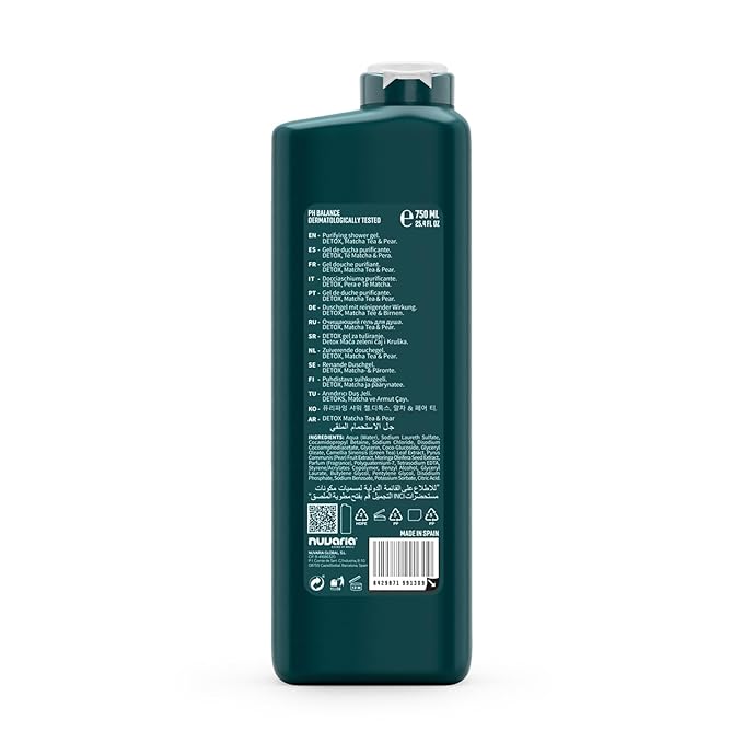 Dicora Urban Fit Purifying Shower Gel - Body Wash Women and Men - Gentle Moisturizing Body Wash with Soft Fragrance - Matcha Tea and Pear - 25.4 oz