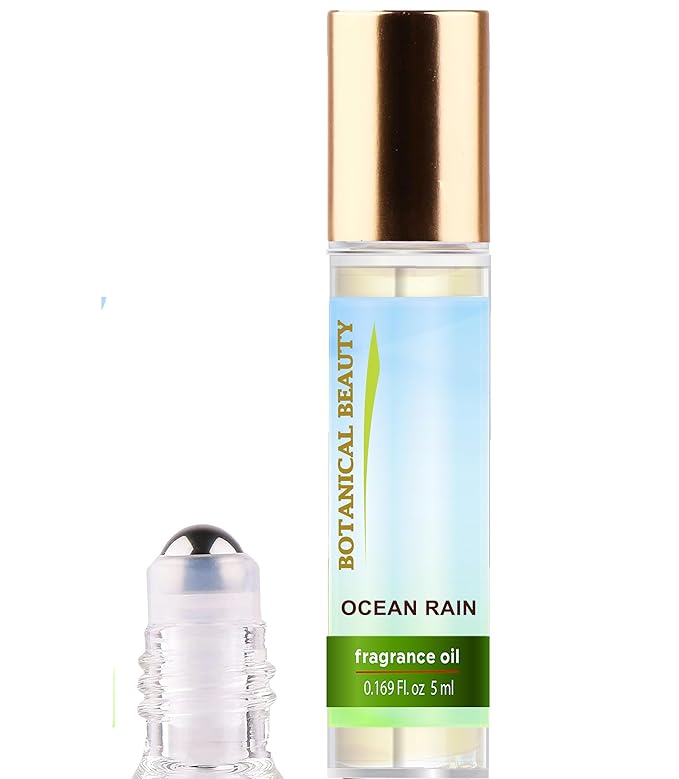 Botanical Beauty OCEAN RAIN FRAGRANCE OIL ROLL-ON 0.169 FL OZ (5 ML) Rollerball Perfume, Alcohol-Free, Long Lasting