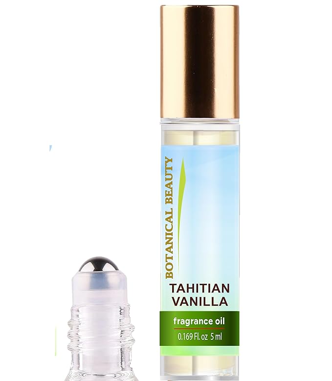 Botanical Beauty TAHITIAN VANILLA FRAGRANCE OIL ROLL-ON 0.169 FL OZ (5 ML) Rollerball Perfume, Alcohol-Free, Long Lasting