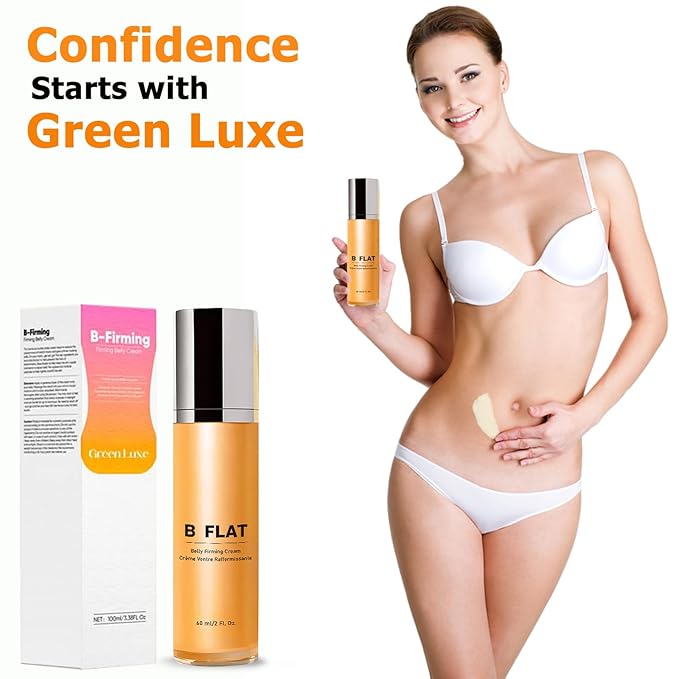 B Flat Belly Firming Cream - Stretch Mark, Tightening Belly Cream - Body Cream Skin Tightening for Stomach Thighs & Butt, Firming and Moisturizing Body