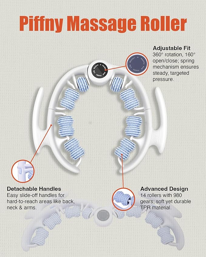 Anti Cellulite Roller & Lymphatic Drainage Massager | Fascia Blaster for Contoured & Smoother Skin | Tool for Sore Arms, Legs, Stomach & Buttocks (Blue)