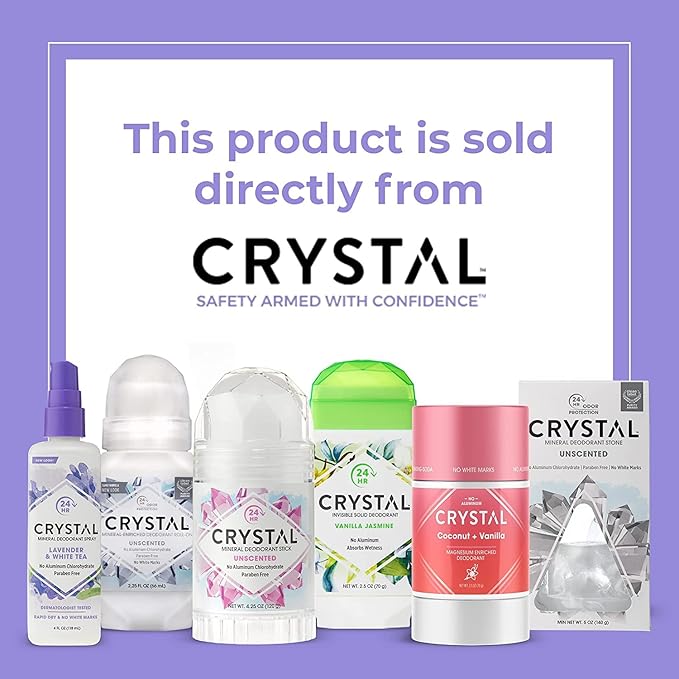 Mineral Roll on Vegan Deodorant for Women and Men, Chamomile & Green Tea - 2.25 fl. oz. (Packaging May Vary)