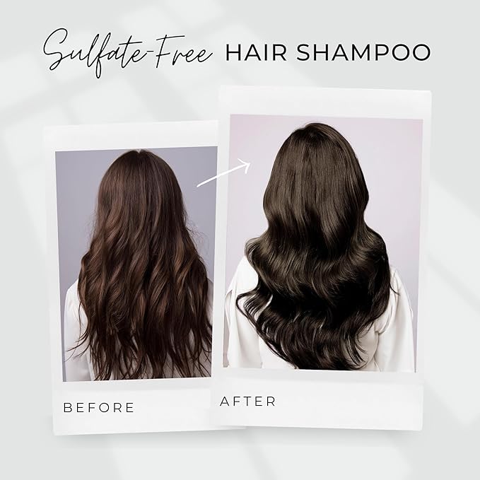 Naturals Shampoo with Sandalwood Vanilla Scent promotes hair thickening, strengthens follicles, and supports hair re-growth. Sulfate-free, nourishing, and soothing