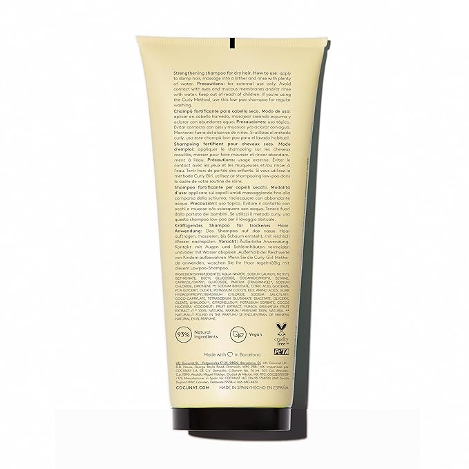 COCUNAT - Rich Shampoo - Dry, Curly, Damaged or Dyed Hair - Shampoo with R&D - Moisture Retaining and Fibre Revitalising - Split Ends - Sulfate and Silicone Free - Curly Method - 200 ml