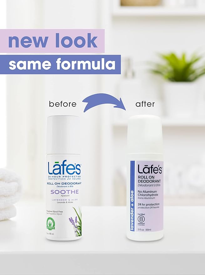 Lafe's Natural Deodorant | 3 Ounce Roll-On Aluminum Free Natural Deodorant | Lavender & Aloe | 2 Pack
