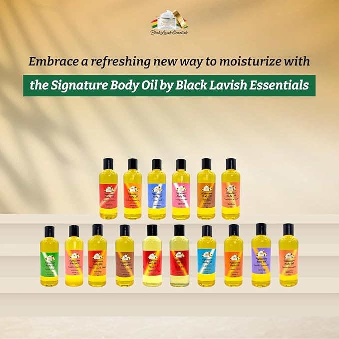 Mango Signature Body Oil, Natural Glow Massage Oil for Soft Rejuvenated Skin, Vitamin E, Natural Oil for Dry Skin Moisturization (Mango, 8 oz)