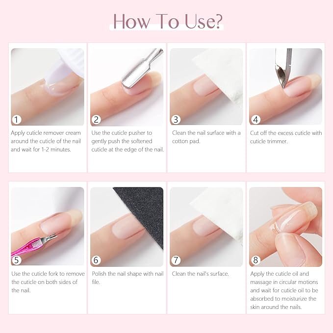 SAVILAND Cuticle Remover and Cuticle Oil Kit – Nail Care Kit with Cuticle Remover Liquid & 1.01 oz Cuticle Oil Cuticle Trimmer for Cuticle Softener & Moisturize Manicure Kit for Home Use