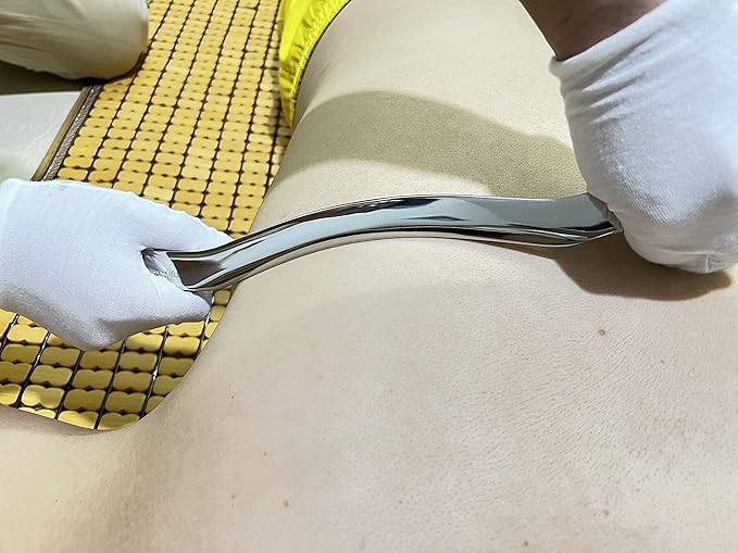 Gua sha Tool gua sha Stainless Steel iastm Tool Gussha Massage Tool Muscle Scraping Tool for Soft Tissue Therapy and Reduce Arms,Back, Legs, Neck Muscle Pain(L)…