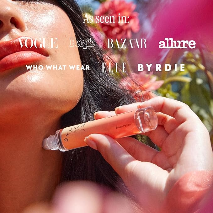 Skylar Sunkissed Dahlia Eau de Parfum - Hypoallergenic & Clean Perfume for Women & Men, Vegan & Safe for Sensitive Skin - Floral Perfume with Notes of Dahlia, Apple & Amber - 10mL /0.33 Fl oz