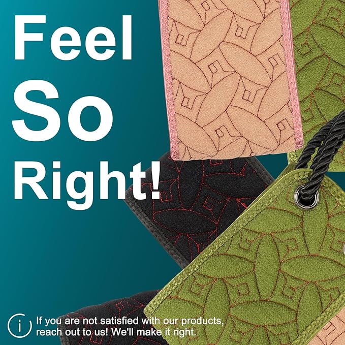 Exfoliating Back Scrubber for Use in Shower, 38.5 Inch Back Washer with Handles, Dual-Sided Body Exfoliator for Daily & Deep Skin Cleaning, Bath Back Scrub Washcloth for Men & Women (Pink)