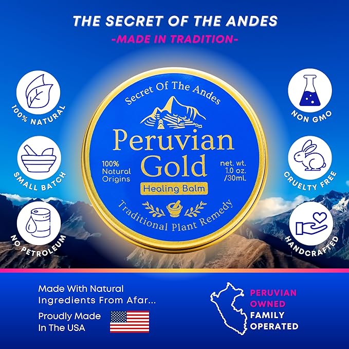 Llama Mama Peruvian Gold | Organic All Purpose Healing Balm | Scars, Eczema, Facial Moisturizer Cream, Dry Skin, Hair, Sun Burns | (1 Fl Oz) | BONUS Lip Balm | All Organic Fair Trade Ingredients