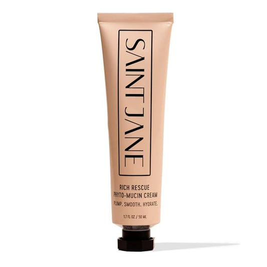 SAINT JANE - Rich Rescue Phyto Mucin Cream | Plumping, Smoothing, Firming, Hydrating | Niacinamide, Lotus Flower, Yam Root, Hyaluronic Acid | Luxe, Clean Skincare (1.7 fl oz | 50 mL)