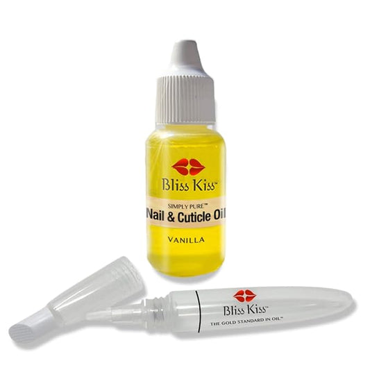 Bliss Kiss Simply Pure Dropper with Refillable Cuticle Squeeze Pen Kit (Vanilla, Single Pen)