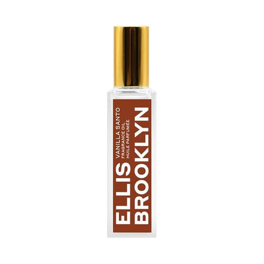 Ellis Brooklyn VANILLA SANTO Perfume Oil Roll-On for Women – Sensual Grown-Up Vanilla Fragrance – Woody & Smoky Perfume with Palo Santo, Cedarwood & Myrrh – Travel-Friendly Rollerball, 15ml