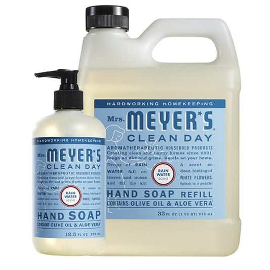 Mrs. MEYER'S Hand Soap Variety, 1 Rain Water Refill, 1 Rain Water Hand Soap, 1 CT