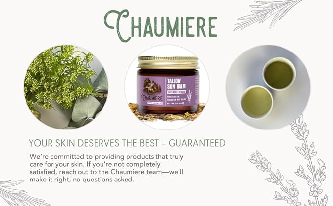 Lavender Tallow Sunscreen SPF 50 – Grass-Fed Beef Tallow Balm with Carrot Seed Oil & Non-Nano Zinc – Organic Face & Body Moisturizer, Reef Safe, Naturally Scented – 2.5oz x 3, Made in USA