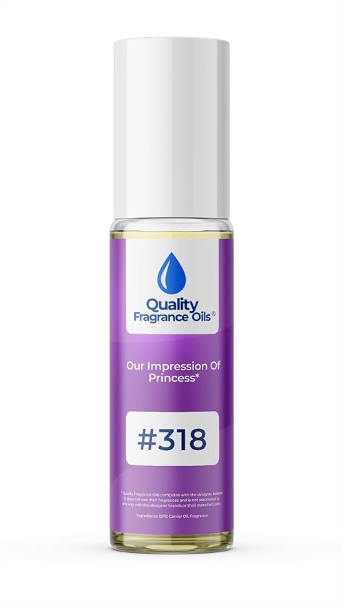 Quality Fragrance Oils' Princess for Women Impression #318 | Long-Lasting Perfume Oil, Alcohol-Free, Strong Scent, 10ml Roll-On | Affordable Alternative to Designer Fragrances
