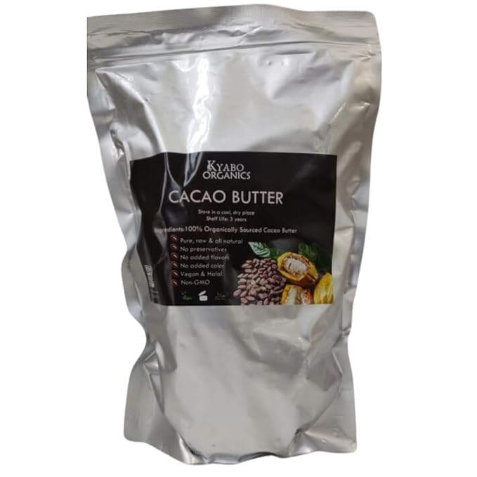 1lb Cocoa Butter Natural & Unrefined, Utilized for Stretch Marks, Lip Balms, Body Butter, Non-Deodorized- 100% Pure, Fresh 1lb Kyabo from Ghana lb)