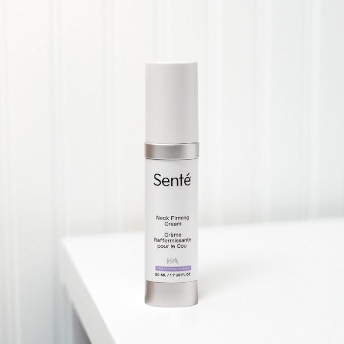 Senté Firming Neck Cream for Crepey Skin & Vertical Lines | Lifts, Firms & Smooths Neck & Décolleté | HSA, Caffeine, Vitamin C | 1.7 Fl Oz