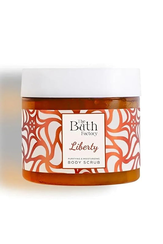 Liberty Body Scrub – Exfoliating Sea Salt & Shea Butter Body Wash with Jojoba, Avocado & Vitamin C Oils | Hydrating Skincare for Smooth, Radiant Skin, 8oz