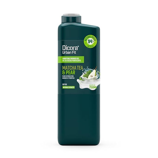 Dicora Urban Fit Purifying Shower Gel - Body Wash Women and Men - Gentle Moisturizing Body Wash with Soft Fragrance - Matcha Tea and Pear - 25.4 oz