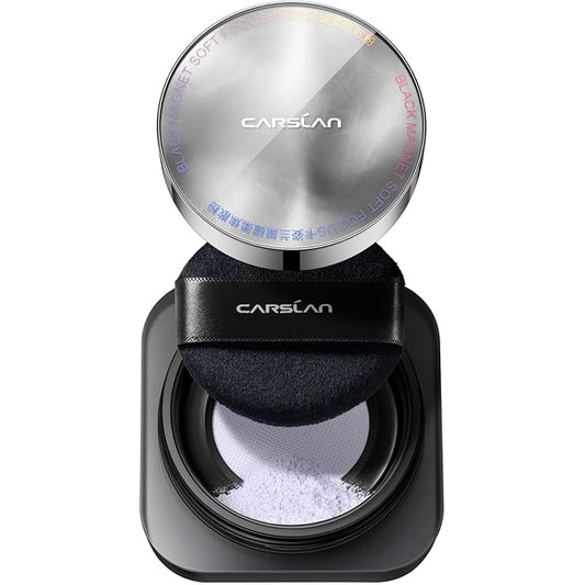CARSLAN 2.0 Black Magnet Soft Focus Make Up Powder, Waterproof Loose Setting Powder, 24H Longlasting, Oil Control, Talc-Free Face Powder, 02 Light Purple For Oily Skin, 0.28Oz