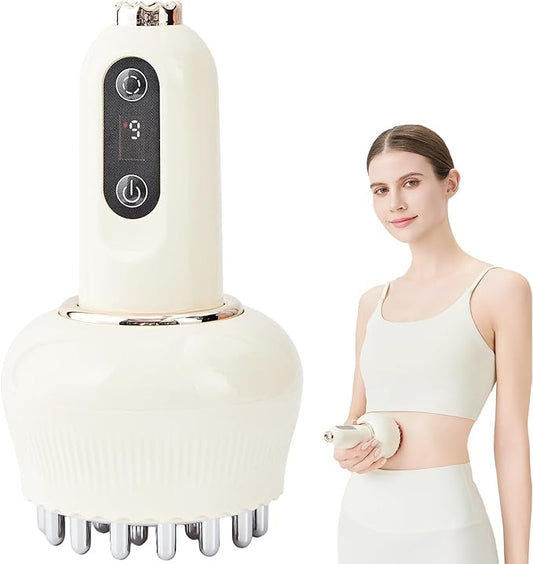 Lymphatic Drainage Massager & Anti Cellulite Massage Tool, Helps Reduce Stretch Marks & Cellulite, for Legs, Arms & Belly, Body Sculpting Machine with Microcurrent, Light, Heat & Vibration