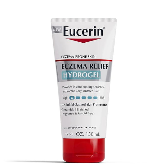 Eucerin Eczema Relief Hydrogel for Dry, Itchy, Eczema-Prone Skin, Fragrance Free and Steroid Free Body Moisturizer for Dry Skin, 5 Fl Oz Tube