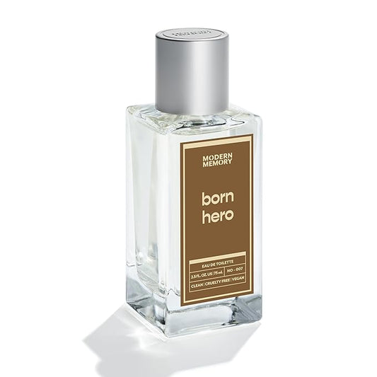 Modern Memory Born Hero Eau de Toilette for Men, 2.5 fl oz - Notes of Bergamot, Black Pepper & Cedarwood