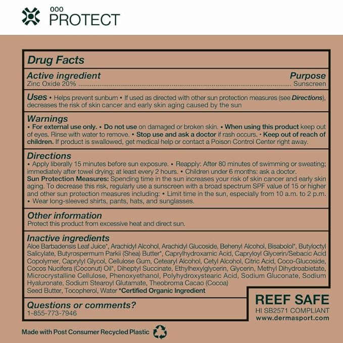 Dermasport Facial Sunscreen SPF 50 Lotion - Face Sunscreen for Swimmers - Pre Swim Lotion for Chlorine - Sport Sunscreen, Sun Protection & Skin Care Routine for Men and Women (Net Wt 2.1 oz)