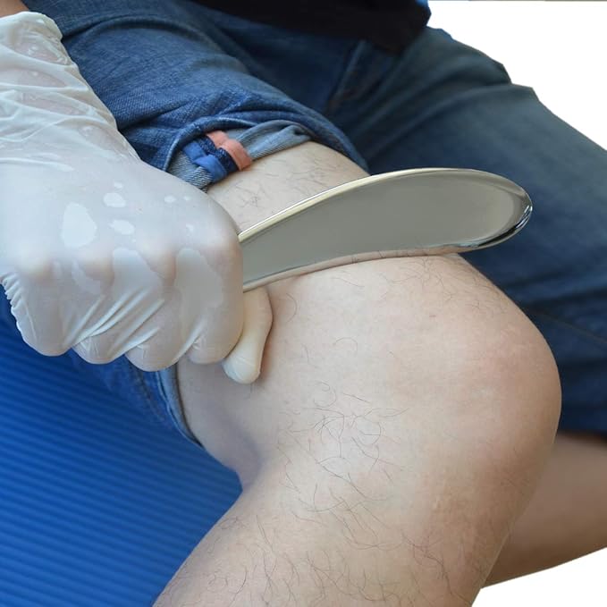 Gua sha Tool gua sha Stainless Steel iastm Tool Gussha Massage Tool Muscle Scraping Tool for Soft Tissue Therapy and Reduce Arms,Back, Legs, Neck Muscle Pain(I)…