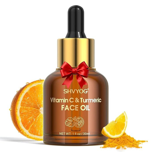 SHVYOG Vitamin C Turmeric Face Oil, Skin Moisturizing, Firming Vitamin C Oil, Turmeric Oil for Dry Skin, Wrinkles, and Uneven Skin Tone 1 Fl Oz