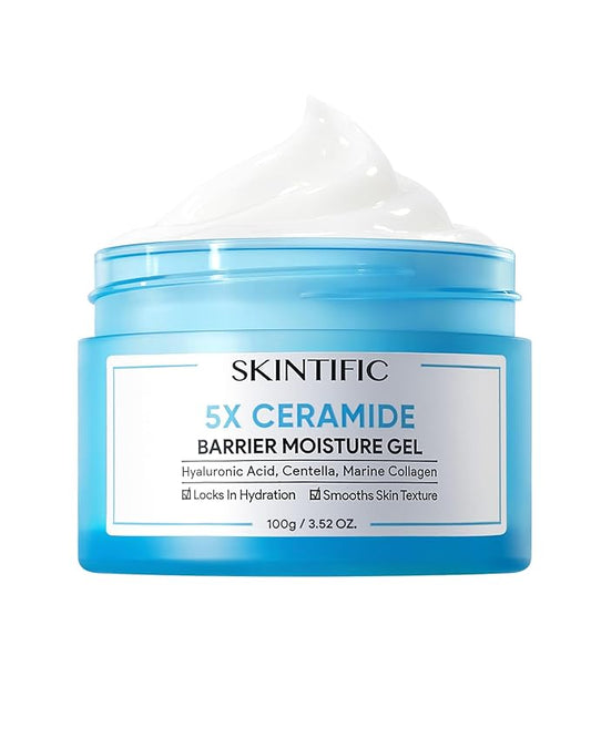 Face Moisturizer with 5X Ceramides, Hydrating Moisture Barrier Repair Cream for Oil/Dry Skin Types, Hyaluronic Acid & Centella, Daily Facial Moisturizer, Non-Comedogenic 100g/3.53 fl. oz.