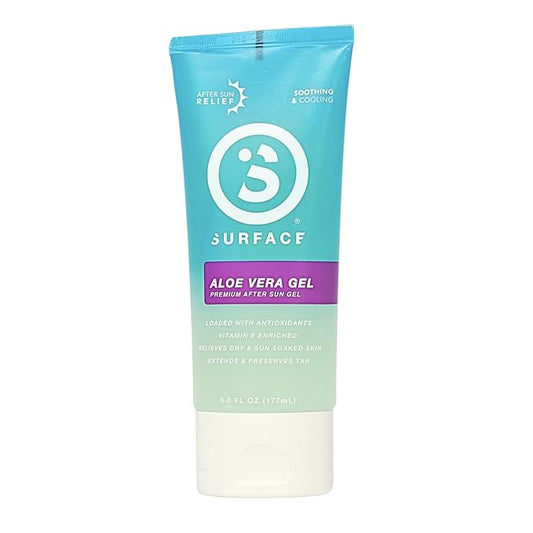 Surface Aloe Vera Gel, Sunburn Relief and After Sun Care, Cooling Hydrating Gel for Face and Body, Non-Greasy Fast-Absorbing Moisturizer for Post Sun Exposure, After Run or Outdoor Recovery