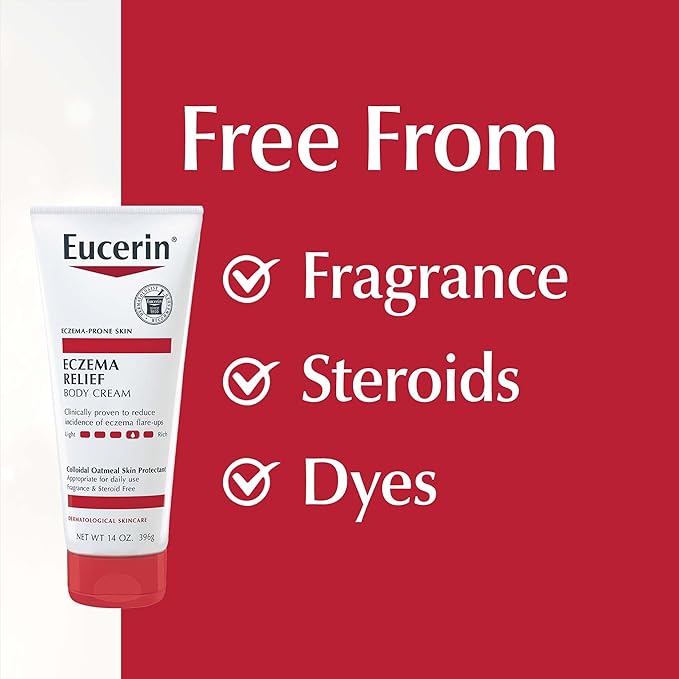 Eucerin Eczema Relief Body Cream, Eczema Cream with Colloidal Oatmeal, Ceramide-3 and Licorice Root Extract, 14 Oz Tube