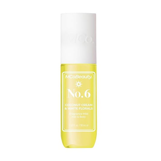 MCoBeauty Fragrance Mist No. 6 Coconut Cream & White Florals, Tropical Notes for Day or Night, Vegan, Cruelty Free