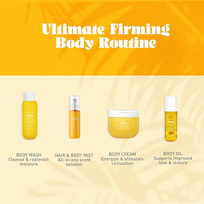 NATURE WELL Cheeky Firming Body Oil & Body Cream Bundle, Luxuriously Glowy, Fast-Absorbing, Designed to Nourish, Firm & Smooth Skin, Scented with Pistachio, Almond, Coconut, & Salted Caramel