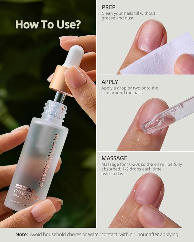 BTARTBOXNAILS Nutri-Forte Cuticle Oil - Pure Oil Formula with Olive Oil, Vitamin E, Squalane, Deep Repairing & Nourishing & Strengthening Treatment for Severe Nail Concerns, 15ml