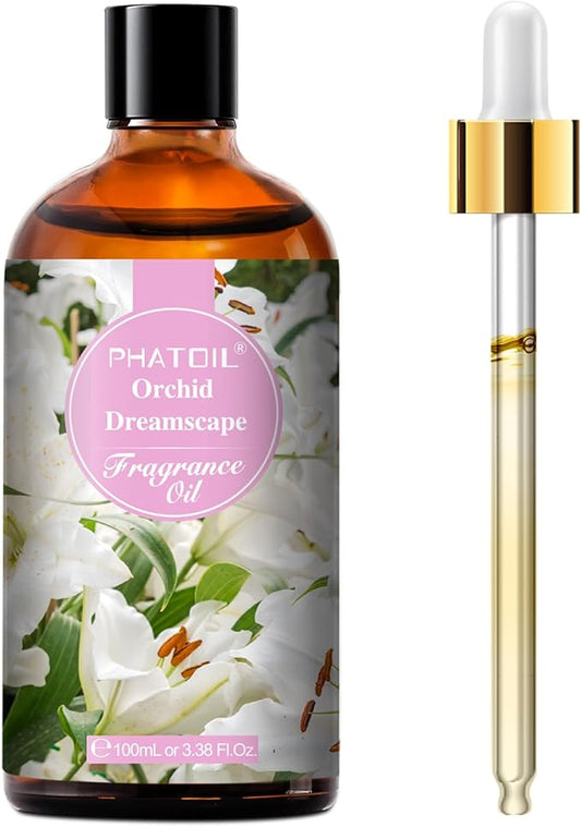 PHATOIL 3.38FL.OZ Orchid Dreamscape Fragrance Oils for Aromatherapy, Essential Oils for Diffusers for Home, Perfect for Diffuser, Yoga, Skin Care, DIY Candle and Soap Making - 100ml