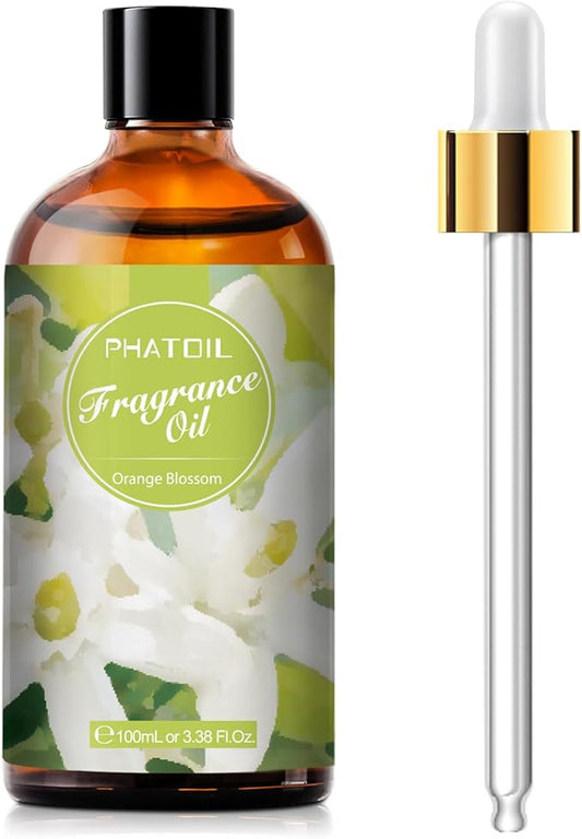 PHATOIL 3.38FL.OZ Orange Blossom Fragrance Oils for Aromatherapy, Essential Oils for Diffusers for Home, Perfect for Diffuser, DIY Candle and Soap Making, DIY Scented Products - 100ml