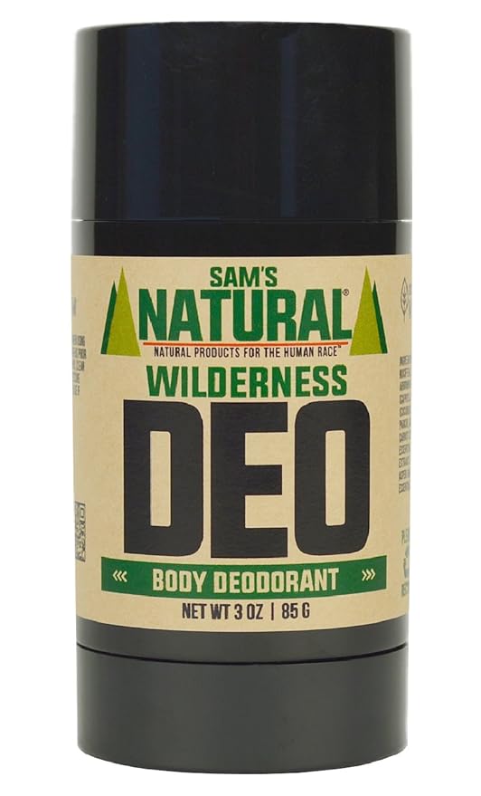 Sam’s Natural Deodorant - Wilderness - Aluminum Free DEO - No phthalates, parabens, sulfates, or dyes - Made in New Hampshire - For Men, Women, Unisex - Vegan, Cruelty Free - 3 oz