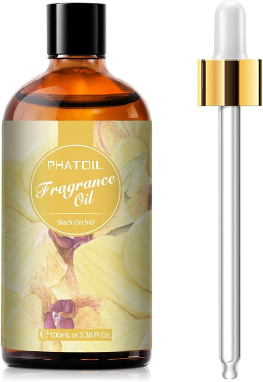 PHATOIL 3.38FL.OZ Black Orchid Fragrance Oils for Aromatherapy, Essential Oils for Diffusers for Home, Perfect for Diffuser, DIY Candle and Soap Making, DIY Scented Products - 100ml