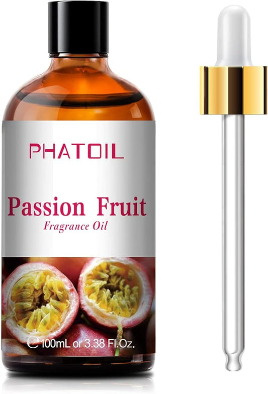PHATOIL 3.38FL.OZ Passion Fruit Fragrance Oils for Aromatherapy, Essential Oils for Diffusers for Home, Perfect for Diffuser, Yoga, Skin Care, DIY Candle and Soap Making - 100ml