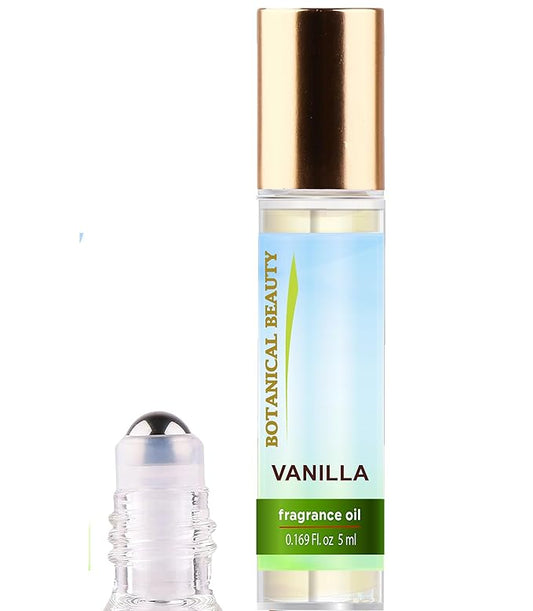 Botanical Beauty VANILLA FRAGRANCE OIL ROLL-ON 0.169 FL OZ (5 ML) Rollerball Perfume, Alcohol-Free, Long Lasting