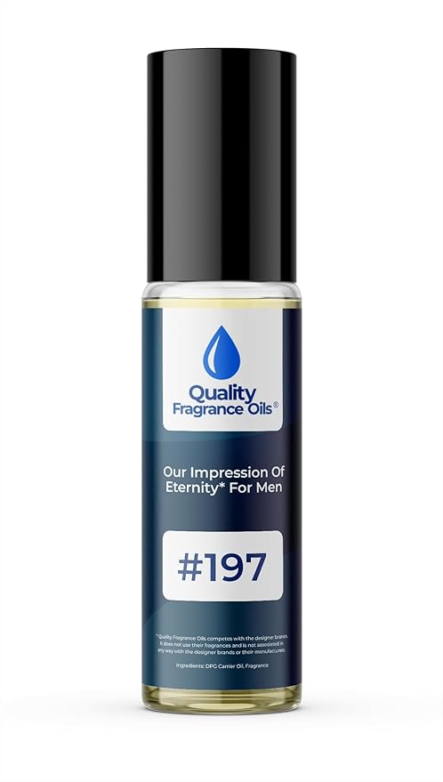 Quality Fragrance Oils' Eternity for Men Impression #197 | Long-Lasting Perfume Oil, Alcohol-Free, Strong Scent, 10ml Roll-On | Affordable Alternative to Designer Fragrances